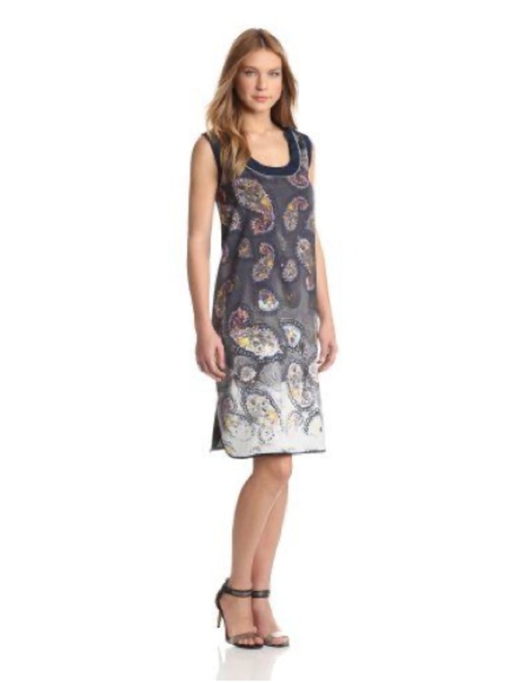 Cynthia Rowley Silk Paisley Print Sleeveless Mini Dress